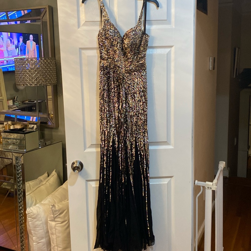 Sequin sheer gown